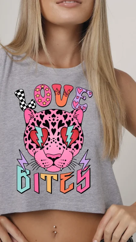 GreyMelangeLoveBitesCrop