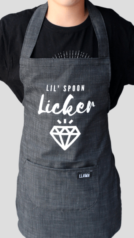 PHOENIX-AND-THE-LLAMA-LIL-SPOON-LICKER-BAKER-GREY-cotton-denim-kids-unisex-