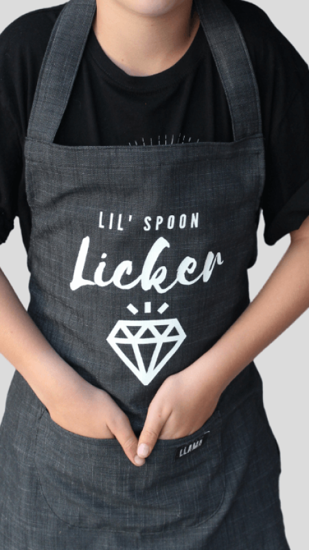 PHOENIX-AND-THE-LLAMA-LIL-SPOON-LICKER-BAKER-GREY-cotton-denim-kids-unisex-2