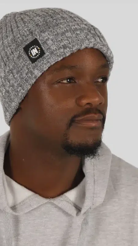 grey melange beanie